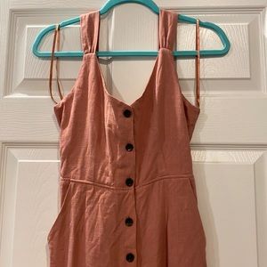 Dark pink, tie back, jumpsuit